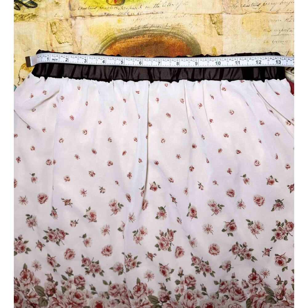 Axes Femme Floral Rose Frill Ruffle Ribbon Tie Skirt J Fashion Himekaji Coquette - Picture 8 of 13
